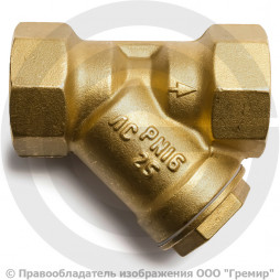 Фильтр сетчатый Y-образный латунный Ду-15 (1/2") Ру-25 ВР (ВН) (Т<150°С) под пломбу VALFEX 46Б5фт1