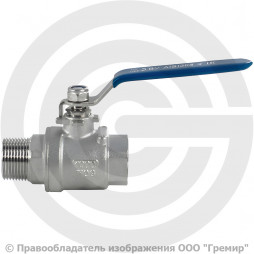 Кран нержавеющий AISI 304 (CF8) двусоставной Ду-15 (1/2") Ру-64 ВР-НР (ВН-НАР) муфтовый NK-BMFL15/4