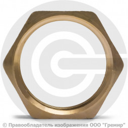 Контргайка латунная ВР (ВН) Ду-40 (1 1/2") никель Aquasfera