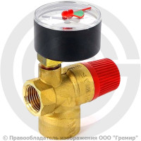 Клапан предохранительный латунный с манометром Ду-15 (1/2") Рср=3бар (Т<110°С) SVM30 Watts Клапан предохранительный латунный с манометром Ду-15 (1/2") Рср=3бар (Т<110°С) SVM30 Watts