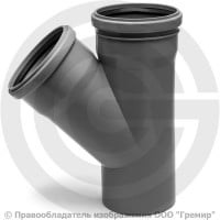 Тройник PP-H серый Дн 110-110 45гр б/нап в/к RTP (РосТурПласт) 2 Тройник PP-H серый Дн 110-110 45гр б/нап в/к RTP (РосТурПласт) 2