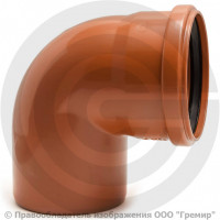 Отвод НПВХ (ПВХ) с раструбом коричневый Дн 400 87гр б/нап в/к Ostendorf KGB Отвод НПВХ (ПВХ) с раструбом коричневый Дн 400 87гр б/нап в/к Ostendorf KGB