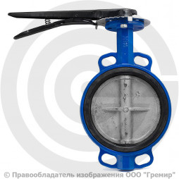 Затвор дисковый поворотный межфланцевый Ду-200 Ру-10/16 EPDM с чугунным диском Китай