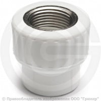 Муфта PP-R комбинированная белая ВР (ВН) Дн 25-1/2" PRO VALFEX Муфта PP-R комбинированная белая ВР (ВН) Дн 25-1/2" PRO VALFEX