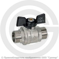 Кран латунный Ду-20 (3/4") Ру-40 НР (НАР) никель полнопроходной бабочка Bugatti серия 327 Кран латунный Ду-20 (3/4") Ру-40 НР (НАР) никель полнопроходной бабочка Bugatti серия 327