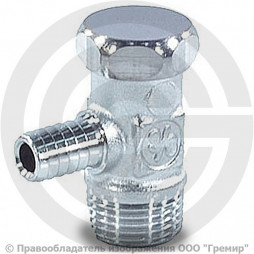 Кран латунный сливной Ду-10 (3/8") Ру-10 НР-Штуцер хром под ключ Giacomini R65D