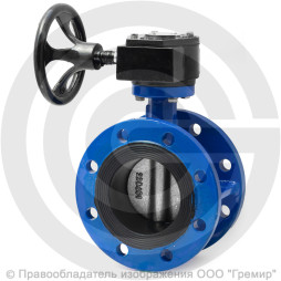 Затвор чугунный поворотный фланцевый с редуктором Ду-500 Ру-16 EPDM с чугунным диском ABRA BUV-FL226