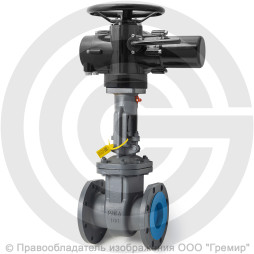 Задвижка стальная фланцевая Ду-300 Ру-16 (Т<200°С) 30с941нж Китай с электроприводом Benarmo-Б.300/24 (380 В)