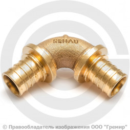 Угольник бронзовый для PE-X труб Дн 20 90гр RAUTITAN PLATINUM RX Rehau