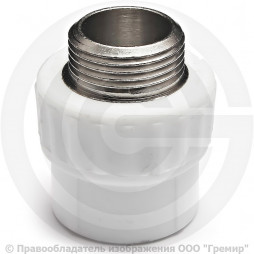 Муфта PP-R комбинированная белая НР (НАР) Дн 20-1/2" PRO VALFEX