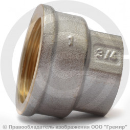 Муфта латунная переходная ВР (ВН) Ду 50-40 (2"-1 1/2") никель SantechSystems