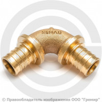 Угольник бронзовый для PE-X труб Дн 25 90гр RAUTITAN PLATINUM RX Rehau Угольник бронзовый для PE-X труб Дн 25 90гр RAUTITAN PLATINUM RX Rehau