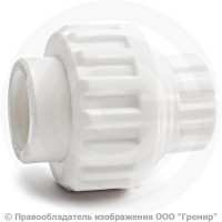 Муфта PP-R разъемная белая Дн 50 Pro Aqua Муфта PP-R разъемная белая Дн 50 Pro Aqua