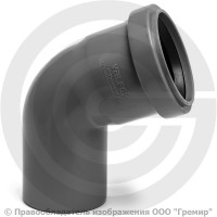 Отвод PP-H серый Дн 50 67гр б/нап в/к VALFEX Отвод PP-H серый Дн 50 67гр б/нап в/к VALFEX