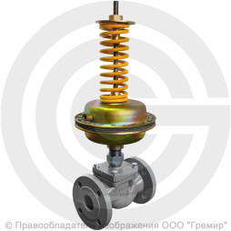 Регулятор перепада давления прямого действия НО чугунный фланцевый Ду-100 Ру-16 Kvy=160 м3/ч 0,3-1,2 МПа Энерготехномаш УРРД-НО-РПД