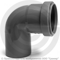 Отвод PP-H серый Дн 32 87гр б/нап в/к VALFEX