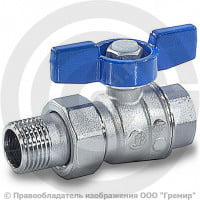 Кран латунный Ду-25 (1") Ру-35 ВР-"Американка" хром полнопроходной синяя бабочка Giacomini R859 Кран латунный Ду-25 (1") Ру-35 ВР-"Американка" хром полнопроходной синяя бабочка Giacomini R859