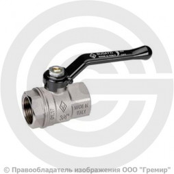 Кран латунный Ду-32 (1 1/4") Ру-20 ВР (ВН) никель рычаг Bugatti серия 910