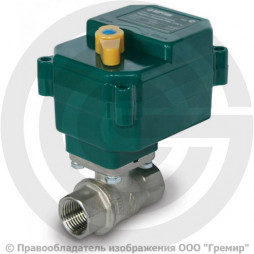 Кран латунный с электроприводом 12V Ду-15 Ру-40 ВР (ВН) никель Bugatti Neptun