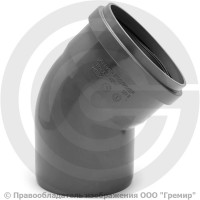 Отвод НПВХ (ПВХ) с раструбом серый Дн 50 45гр б/нап в/к ТУ 6-49-33-92 Агригазполимер Отвод НПВХ (ПВХ) с раструбом серый Дн 50 45гр б/нап в/к ТУ 6-49-33-92 Агригазполимер