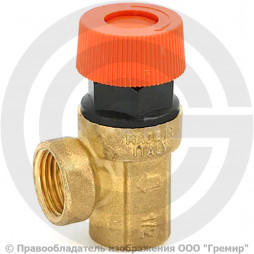 Клапан предохранительный латунный Ду-15 (1/2") ВР (ВН) Рср=1.5бар (Т<120°С) Uni-Fitt