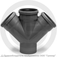 Крестовина PP-H одноплоскостная серая Дн 110-110-110 45гр б/нап в/к RTP (РосТурПласт) 2 Крестовина PP-H одноплоскостная серая Дн 110-110-110 45гр б/нап в/к RTP (РосТурПласт) 2