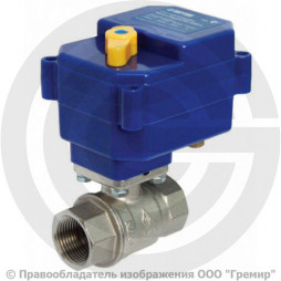 Кран латунный с электроприводом 220V Ду-25 Ру-40 ВР (ВН) никель Bugatti Neptun