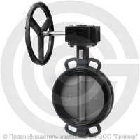 Затвор дисковый поворотный межфланцевый с редуктором Ду-250 Ру-16 NBR с нержавеющим диском Benarmo
