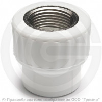 Муфта PP-R комбинированная белая ВР (ВН) Дн 40-1" Pro Aqua Муфта PP-R комбинированная белая ВР (ВН) Дн 40-1" Pro Aqua