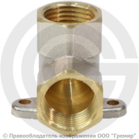 Уголок (угольник) с настенным креплением (водорозетка) латунный ВР (ВН) Ду 15 (1/2")