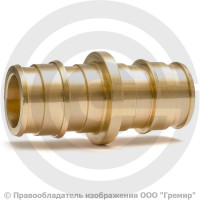 Муфта латунная для PE-X труб Дн 25 GX102 Giacomini Муфта латунная для PE-X труб Дн 25 GX102 Giacomini