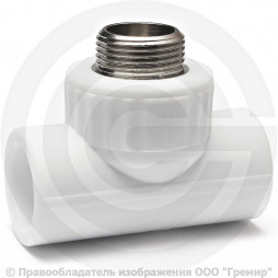 Тройник PP-R комбинированный белый НР (НАР) Дн 32 1/2" VALFEX