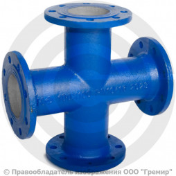 Крест фланцевый КФ Ду 150-150 (500-500) ВЧШГ с ЦПП цинк+AL ГОСТ ISO 2531-2012