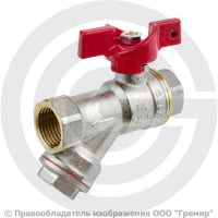 Кран латунный с фильтром под пломбу Ду-15 (1/2") Ру-40 ВР (ВН) никель полнопроходной рычаг Aquasfera 1015 Кран латунный с фильтром под пломбу Ду-15 (1/2") Ру-40 ВР (ВН) никель полнопроходной рычаг Aquasfera 1015