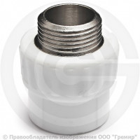 Муфта PP-R комбинированная белая НР (НАР) Дн 25-1/2" Pro Aqua Муфта PP-R комбинированная белая НР (НАР) Дн 25-1/2" Pro Aqua