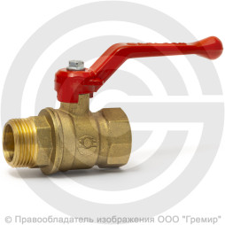 Кран латунный Ду-40 (1 1/2") Ру-40 ВР-НР (ВН-НАР) рычаг VALFEX 11Б27фт1М