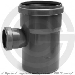 Тройник НПВХ (ПВХ) с раструбом серый Дн 110-50 87гр б/нап в/к ТУ 6-49-33-92 Агригазполимер