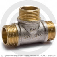 Тройник латунный НР (НАР) Ду-25 (1") никель Aquasfera Тройник латунный НР (НАР) Ду-25 (1") никель Aquasfera