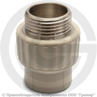 Муфта PP-R комбинированная серая НР (НАР) Дн 20-1/2" Pro Aqua