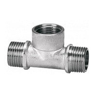 Тройник латунный НР-ВР-НР (НАР-ВН-НАР) Ду-20 (3/4") никель SantechSystems