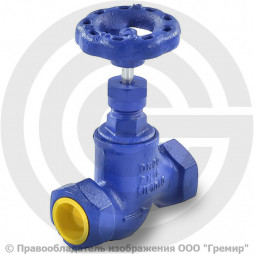 Клапан запорный чугунный муфтовый Ду-40 Ру-16 ВР (ВН) (Т<200°С) сальниковый 201A Zetkama
