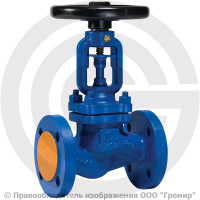 Клапан запорный стальной фланцевый Ду-25 Ру-40 (Т<400°С) сильфонный KV45 Гранвент