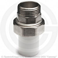 Муфта PP-R комбинированная разъемная белая наружная пайка/ НР (НАР) Дн 20-1/2" RTP (РосТурПласт) Муфта PP-R комбинированная разъемная белая наружная пайка/ НР (НАР) Дн 20-1/2" RTP (РосТурПласт)