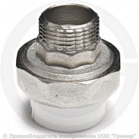 Муфта PP-R комбинированная разъемная белая НР (НАР) Дн 50-1 1/2" VALFEX Муфта PP-R комбинированная разъемная белая НР (НАР) Дн 50-1 1/2" VALFEX