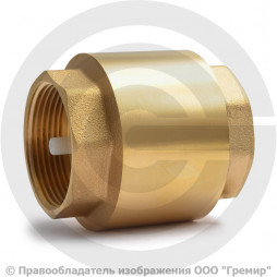 Клапан обратный осевой латунный Ду-50 (2") Ру-16 ВР (ВН) (Т<100°С) шток пластик Китай