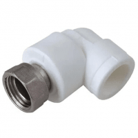 Угольник PP-R комбинированный белый с накидной гайкой Дн 25-1" VALFEX Угольник PP-R комбинированный белый с накидной гайкой Дн 25-1" VALFEX