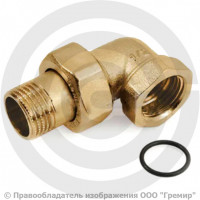 Американка (соединитель) латунная угловая (с прокладкой O-RING) ВР-НР (ВН-НАР) Ду-15 (1/2") STOUT