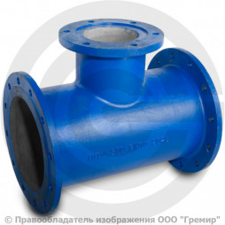 Тройник фланцевый ТФ Ду 500-250 (L=800-400) ВЧШГ с ЦПП цинк+AL ГОСТ ISO 2531-2012