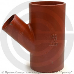 Тройник чугунный безраструбный SML Ду 125-100 45гр Китай