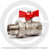 Кран латунный Ду-20 (3/4") Ру-40 ВР-"Американка" никель полнопроходной бабочка ГАЛЛОП Стандарт 232 Кран латунный Ду-20 (3/4") Ру-40 ВР-"Американка" никель полнопроходной бабочка ГАЛЛОП Стандарт 232